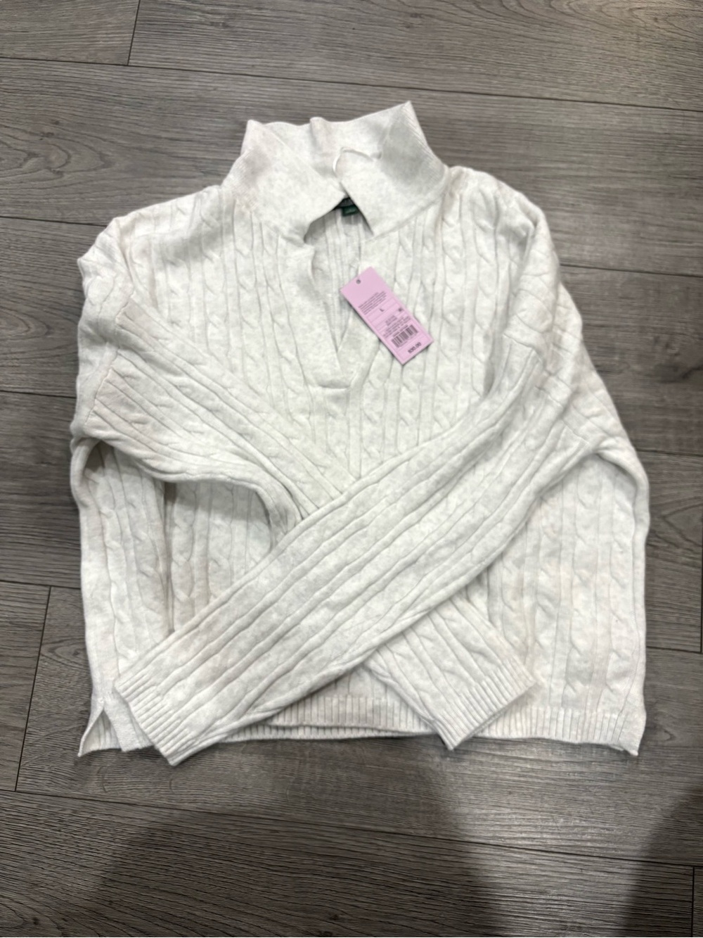 Target Women's Ivory Cable-Knit Mock Neck Sweater